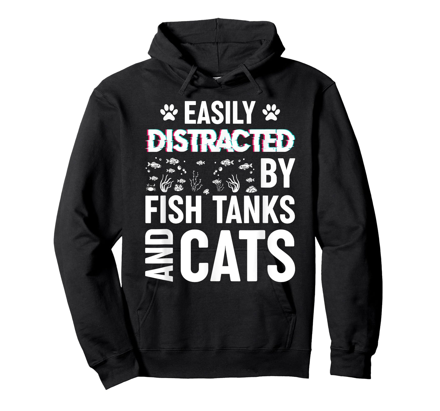 Easily Distracted by Fish Tanks and Cats Funny Aquarium T-Shirt