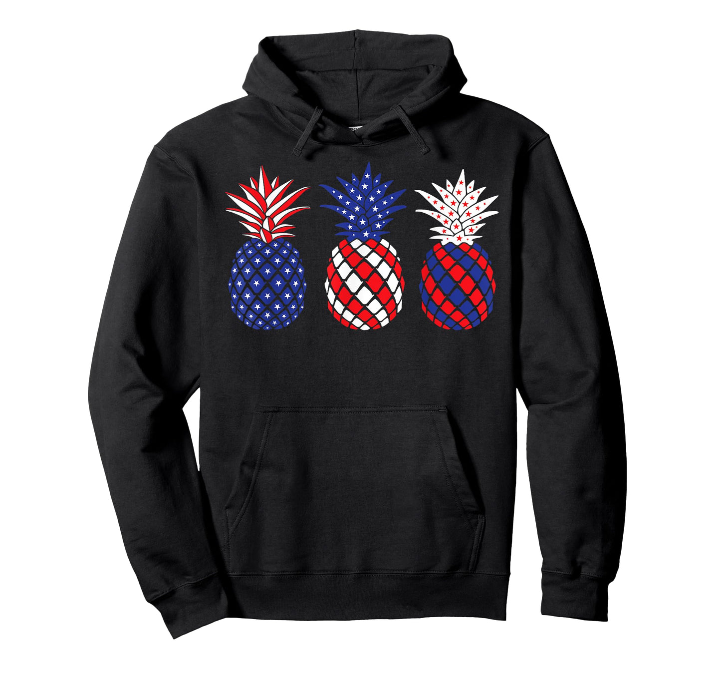 Funny Patriotic Red White & Blue Pineapple Hawaii July 4 Women Men T-Shirt