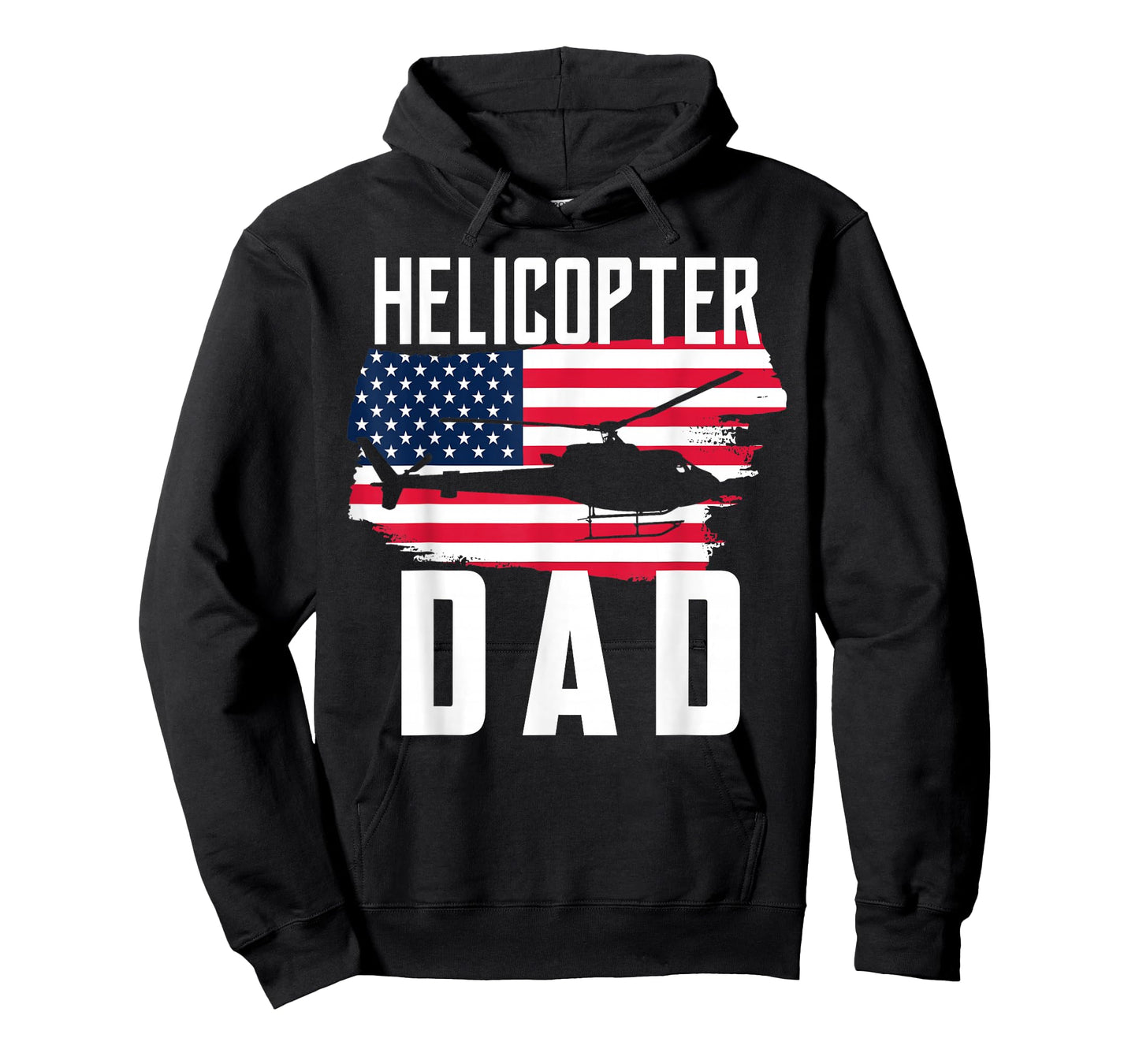 Helicopter Dad Shirt USA Flag Helicopter Pilot Father's Day T-Shirt for Men