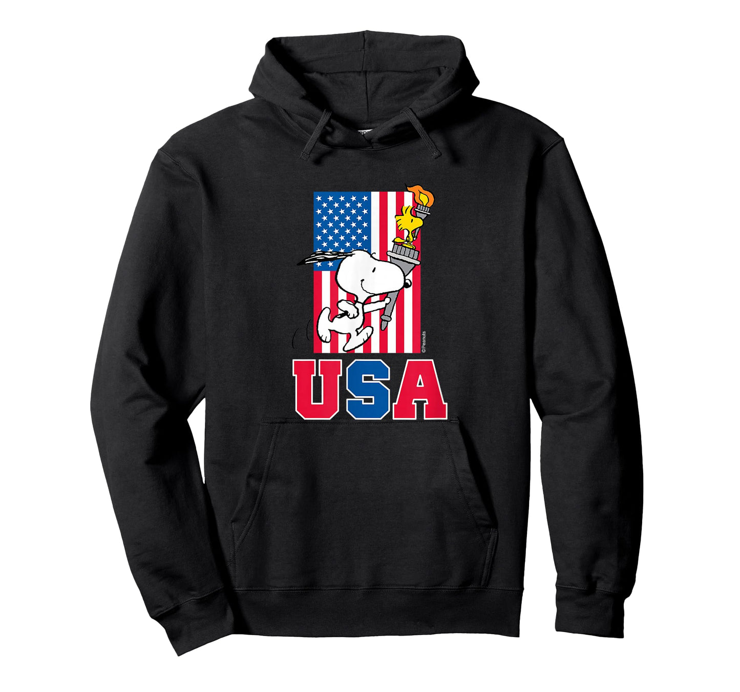 Peanuts - Snoopy & Woodstock USA Flag T-Shirt