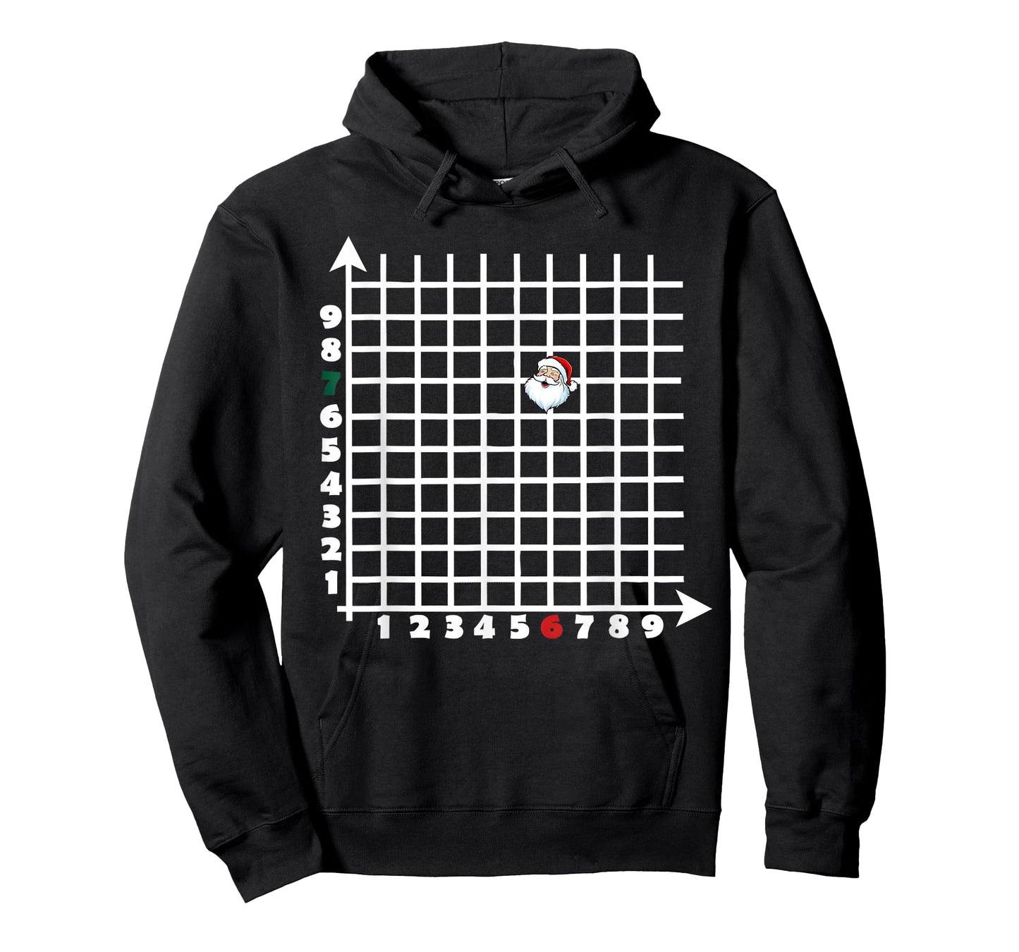 Coordinate (6,7) Funny Math Teacher 67 Math Christmas Santa T-Shirt