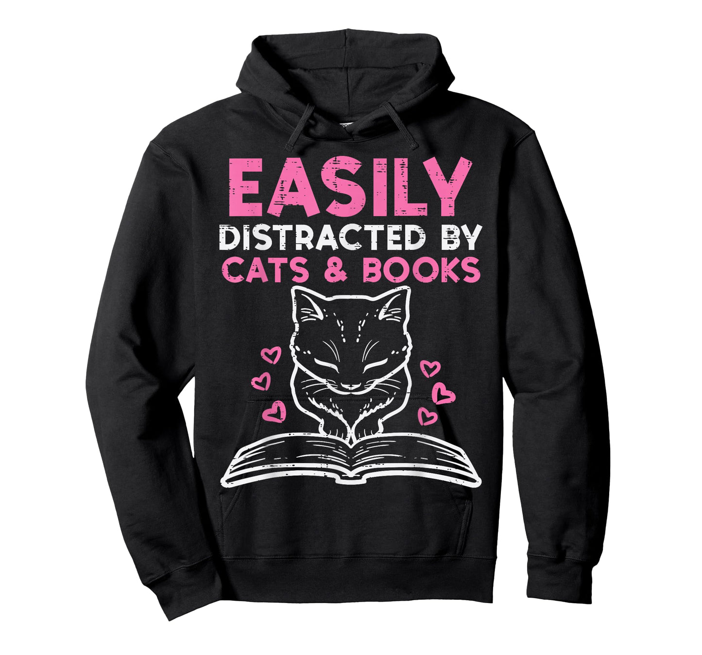 Easily Distracted By Cats Books Bookworm Women Girls Kids T-Shirt