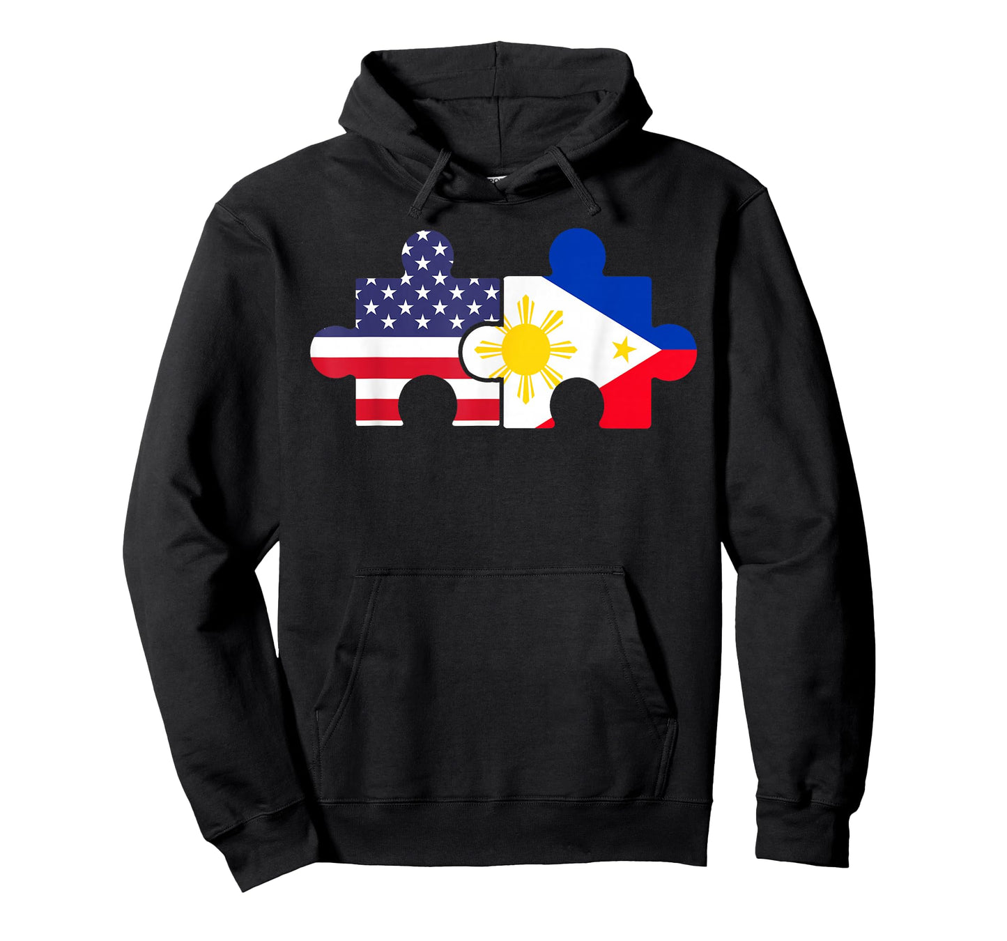 America Flag Filipino Flag Puzzle Piece USA Philippines T-Shirt