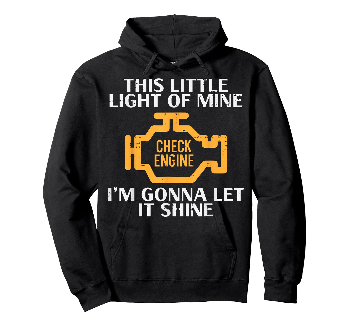 Check Engine Light Shine Funny Car Auto Mechanic Garage Men T-Shirt