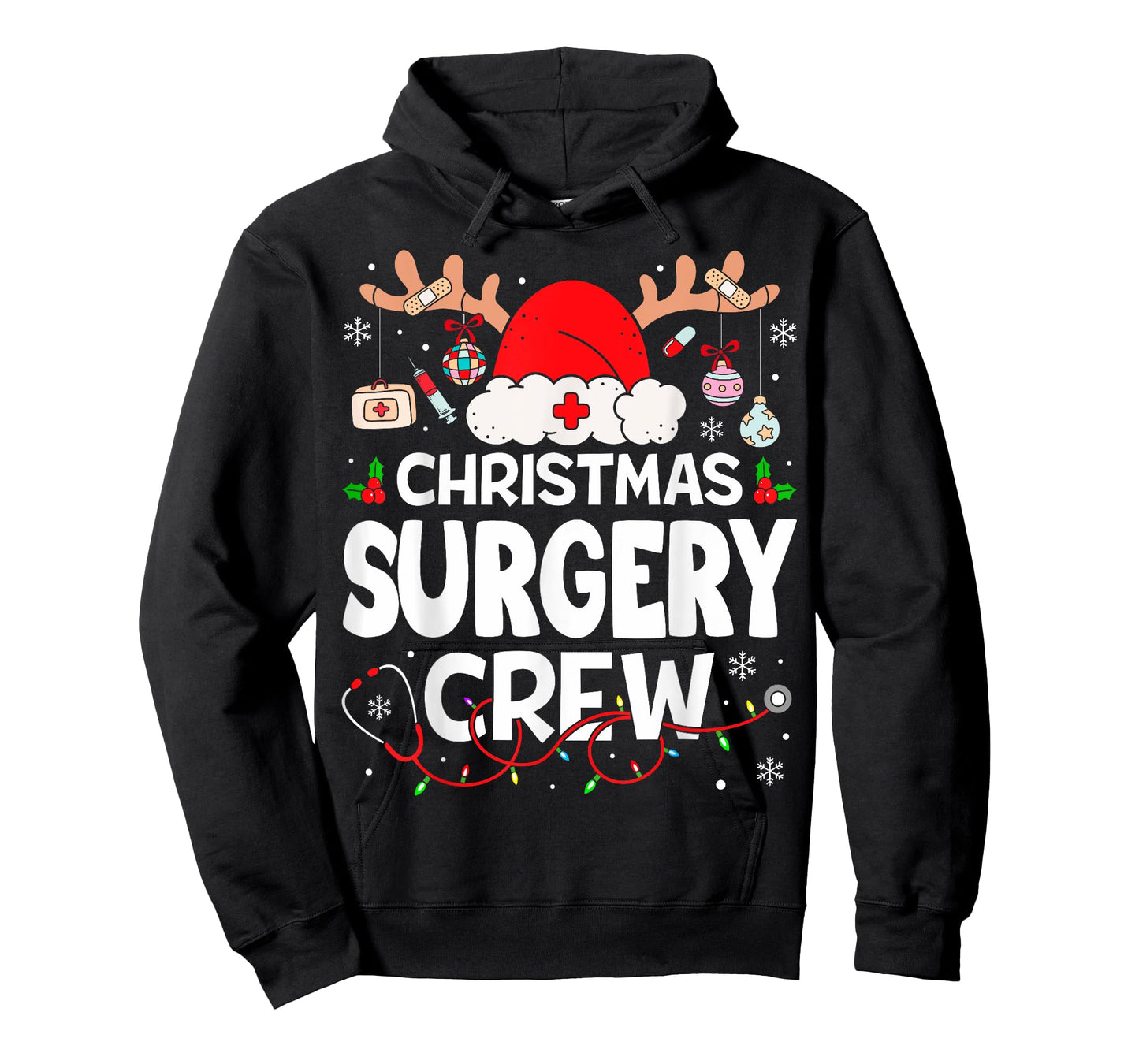 Christmas Surgery Crew Reindeer Santa Surgical Nurse T-Shirt