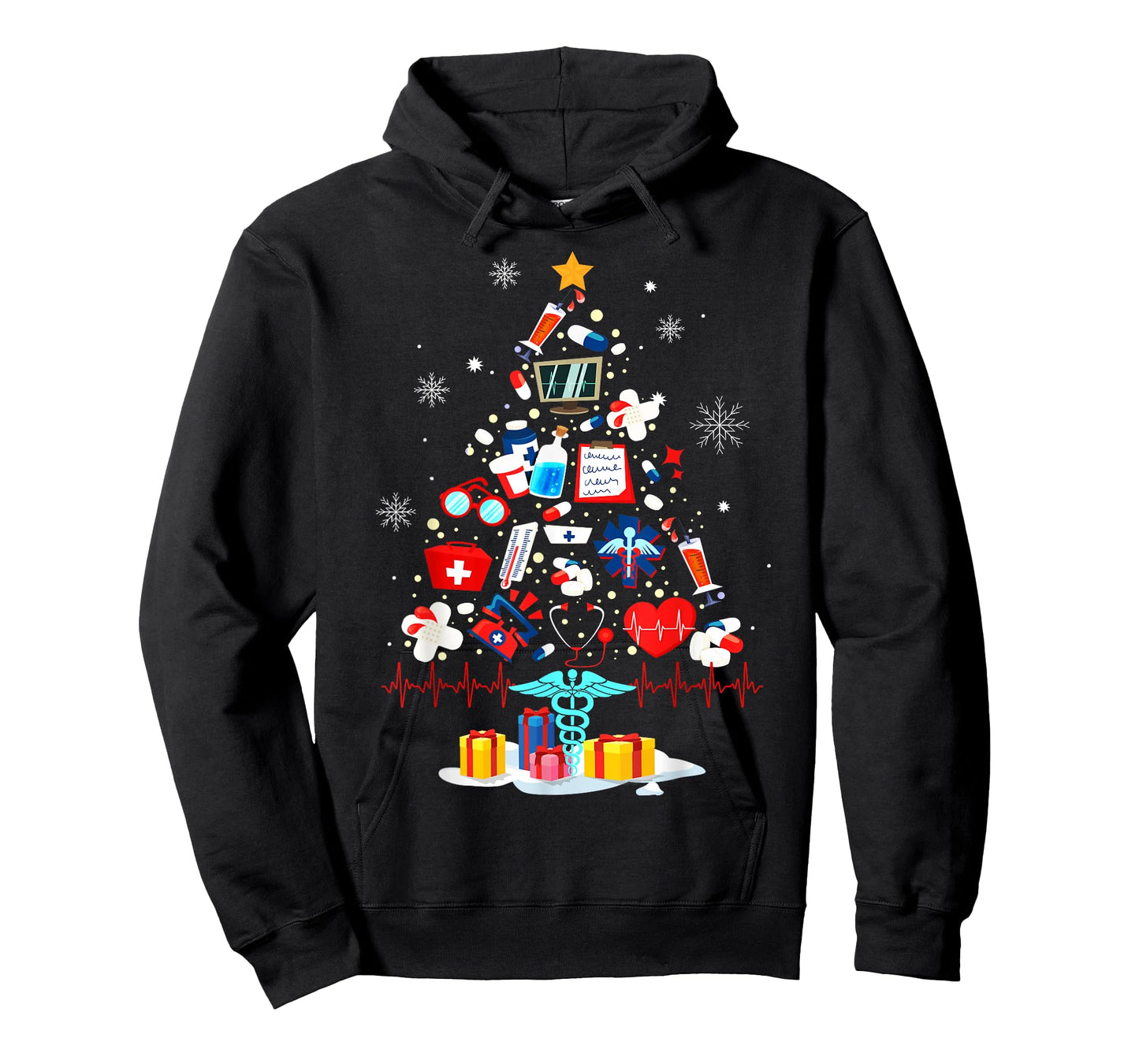 Christmas Tree Medical Tools Funny Nurse At Xmas Looks How T-Shirt