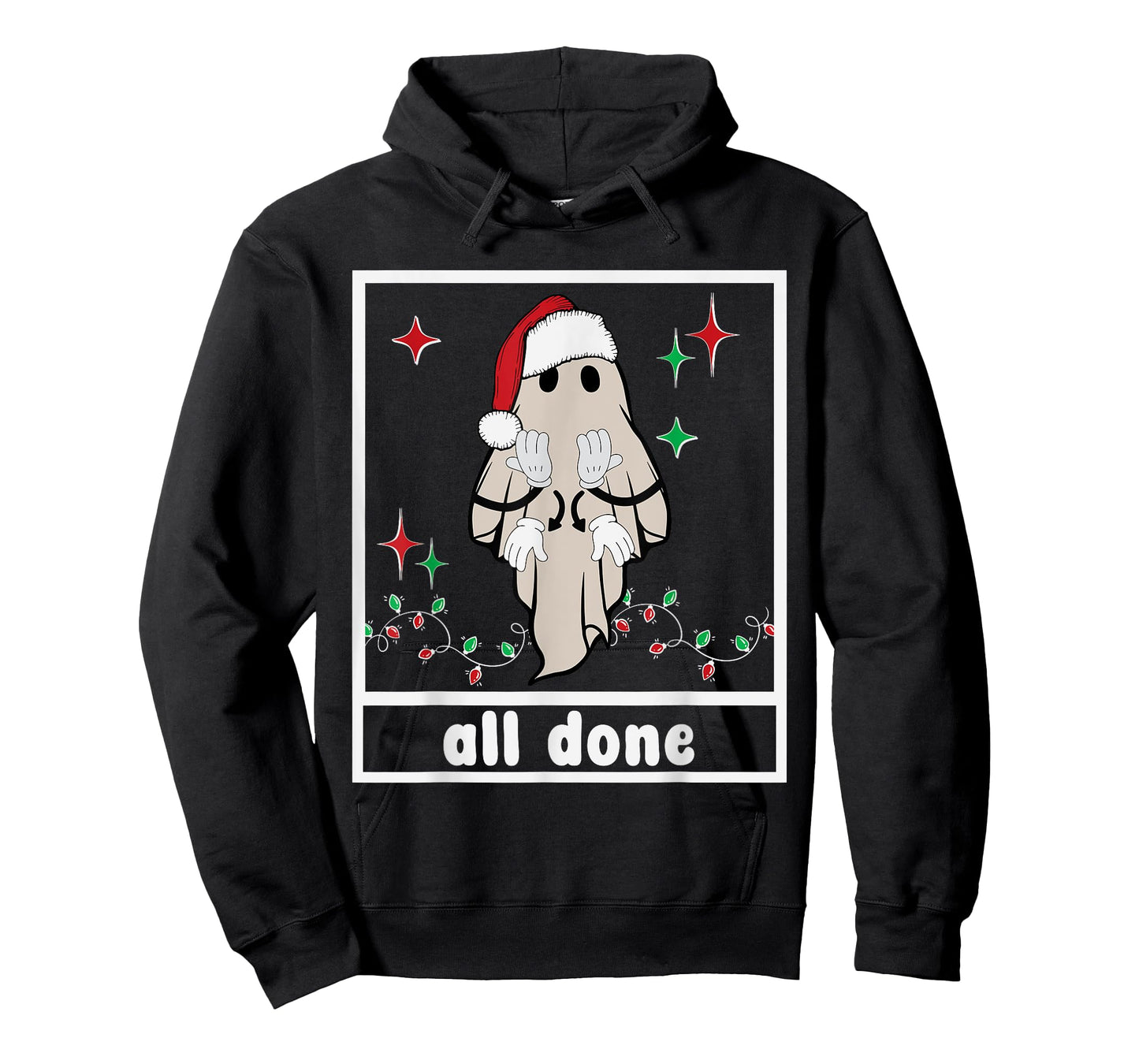 All Done Christmas Ghost Sign Language Speech Pathology Sped T-Shirt