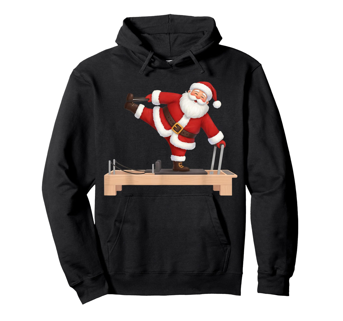 Funny Santa Doing Reformer Pilates Christmas Xmas Pilates T-Shirt