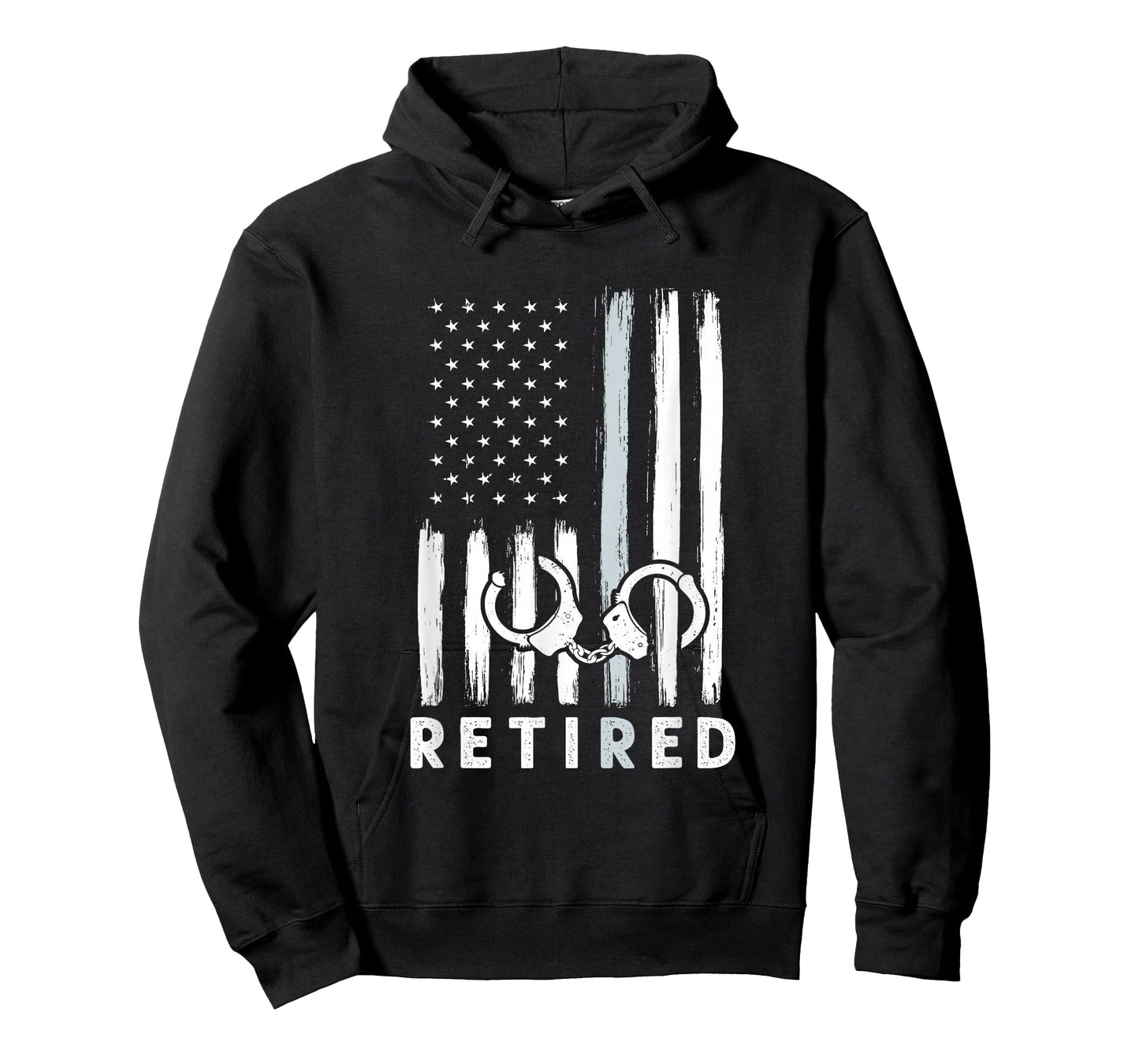 American Flag Thin Silver Line - Retired Correction Officer T-Shirt
