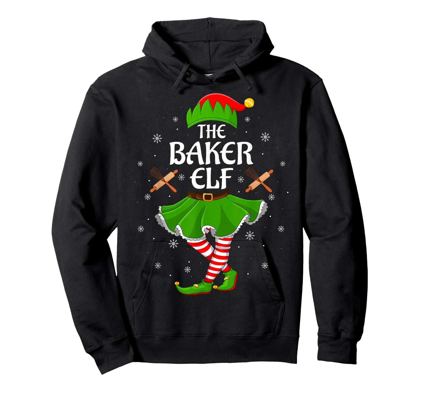 Baker Elf Christmas Family Girls Women Elf Squad Xmas T-Shirt