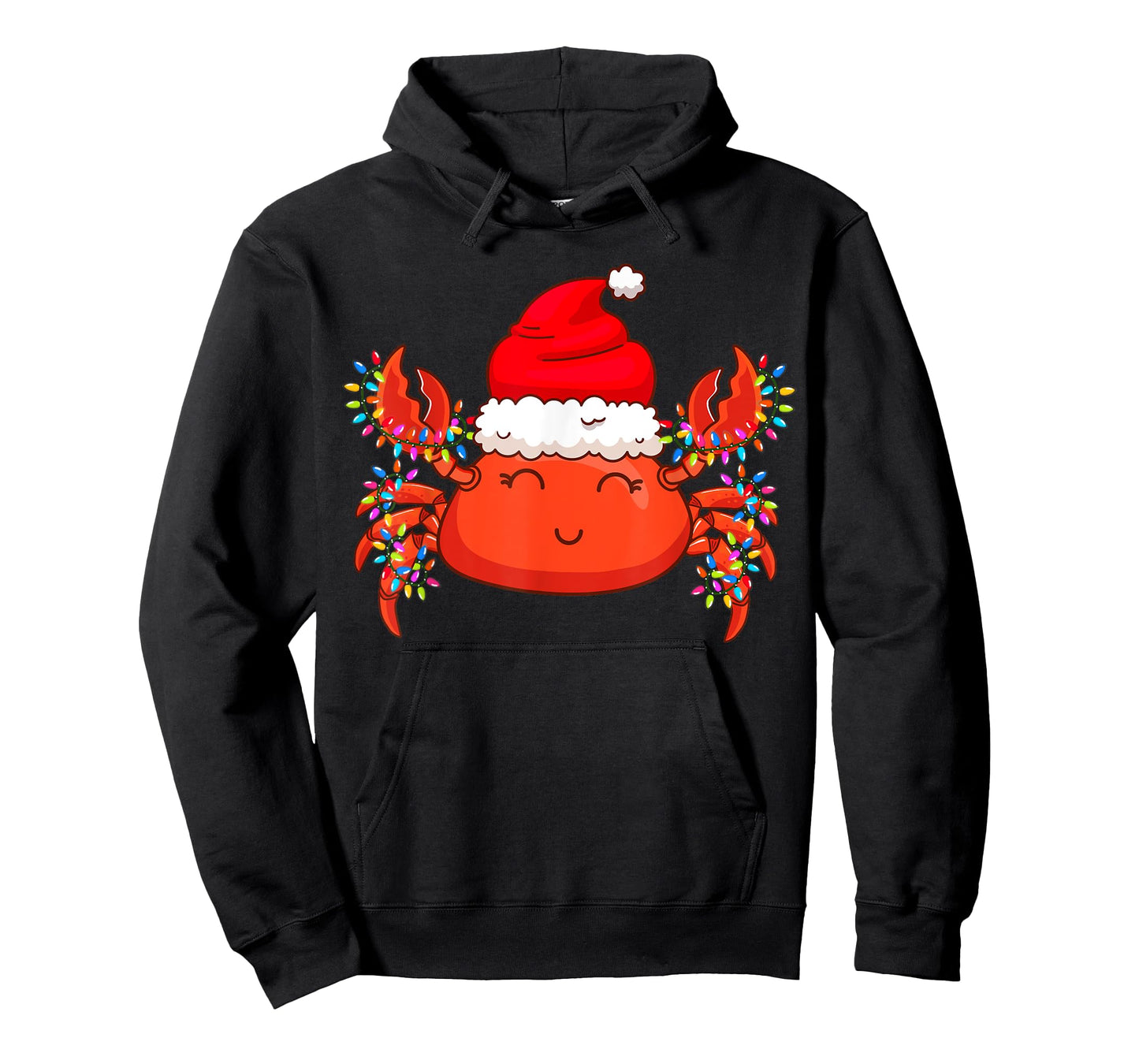 Christmas Lights Crab Wearing Xmas Hat - Cute Crab Lover T-Shirt
