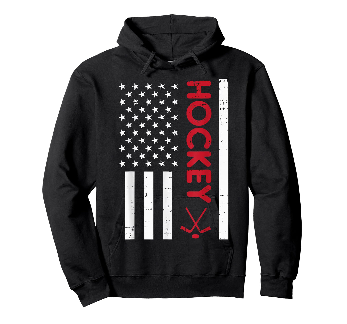 American Flag Red Ice Hockey Vintage Patriotic Player Goalie T-Shirt