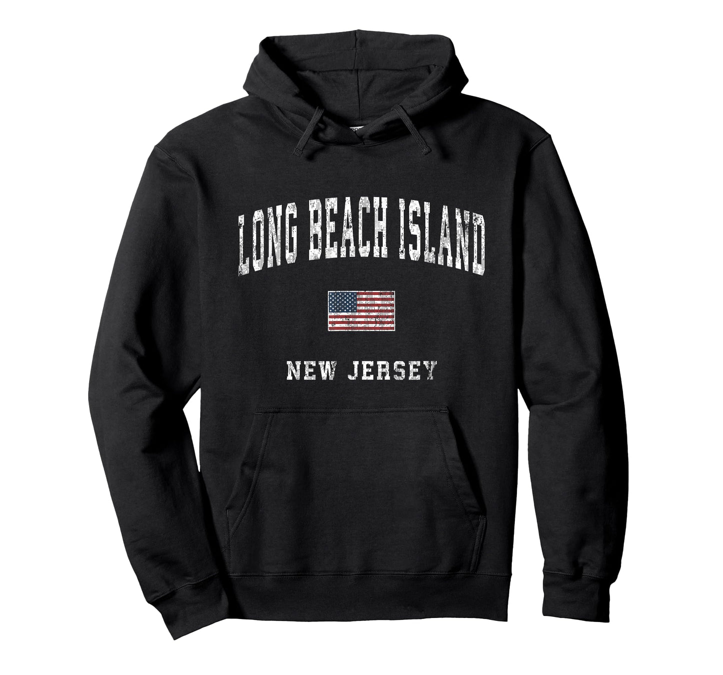 Long Beach Island New Jersey NJ Vintage American Flag Sports T-Shirt