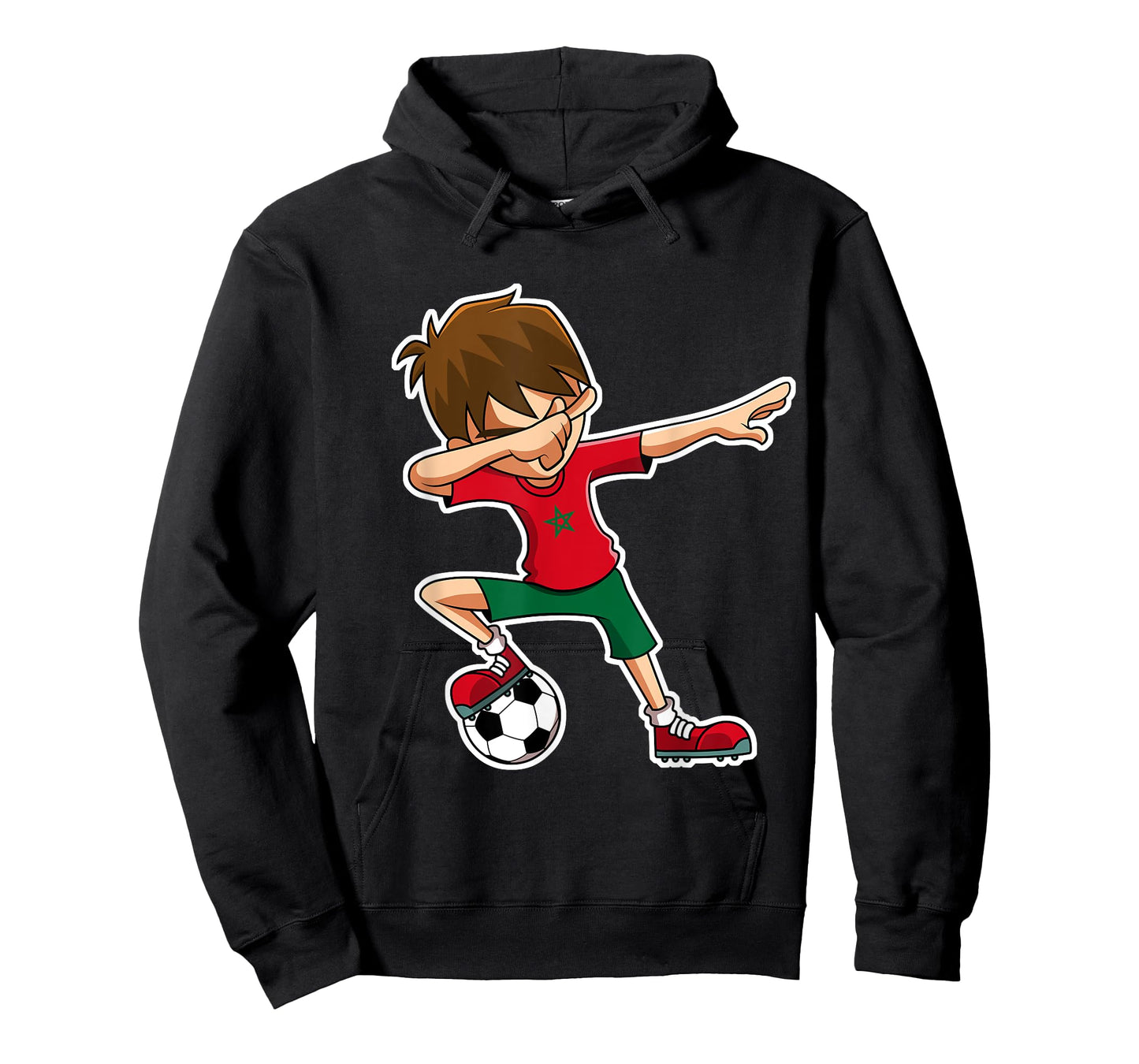 Dabbing Soccer Boy Morocco Shirt, Moroccan Flag Jersey T-Shirt