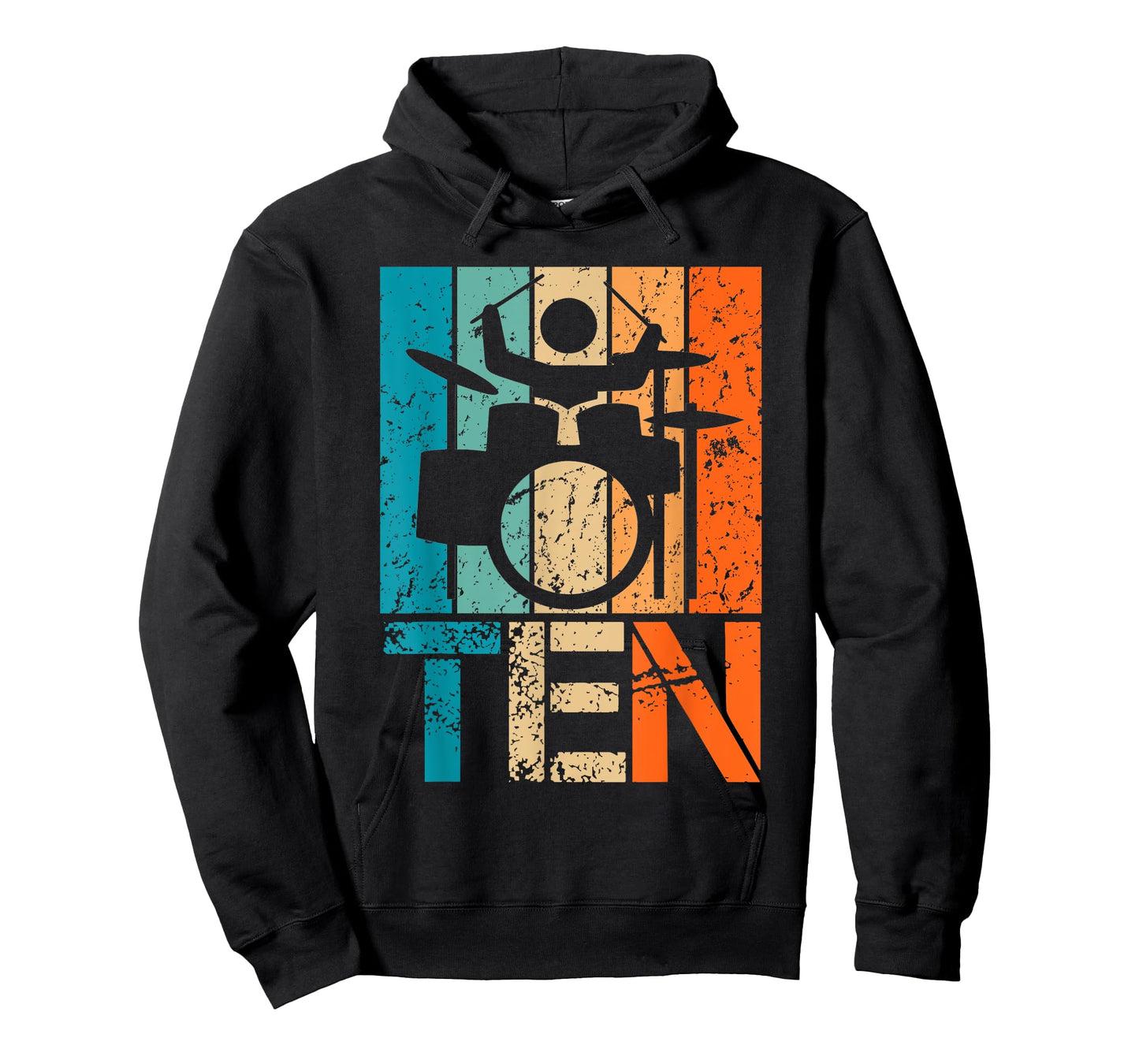 10th Drums Birthday 10 Year Old 10yr Boys Birthday Drummer T-Shirt