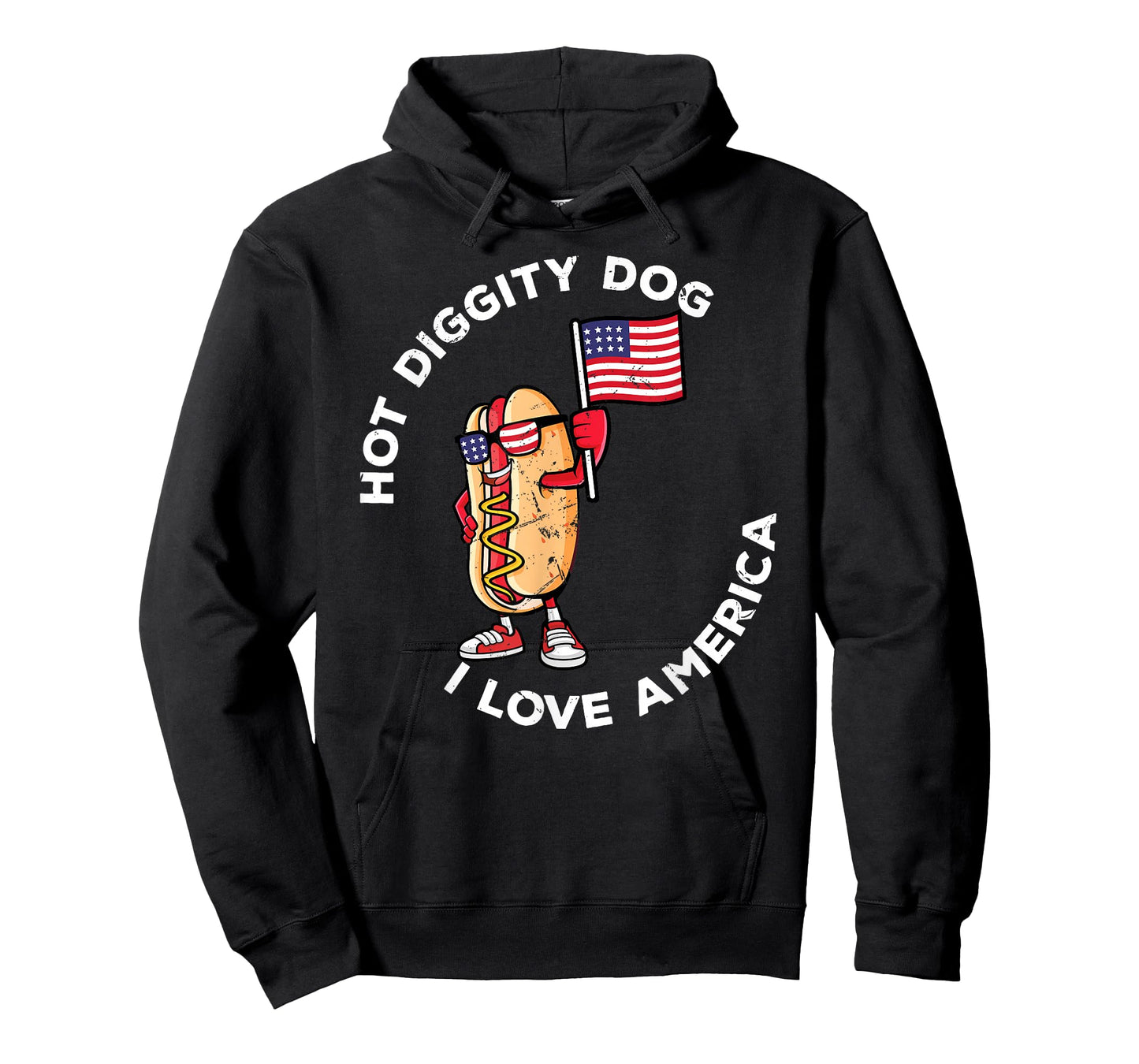 Hot Diggity Dog July 4th America Patriotic Picnic USA Funny T-Shirt
