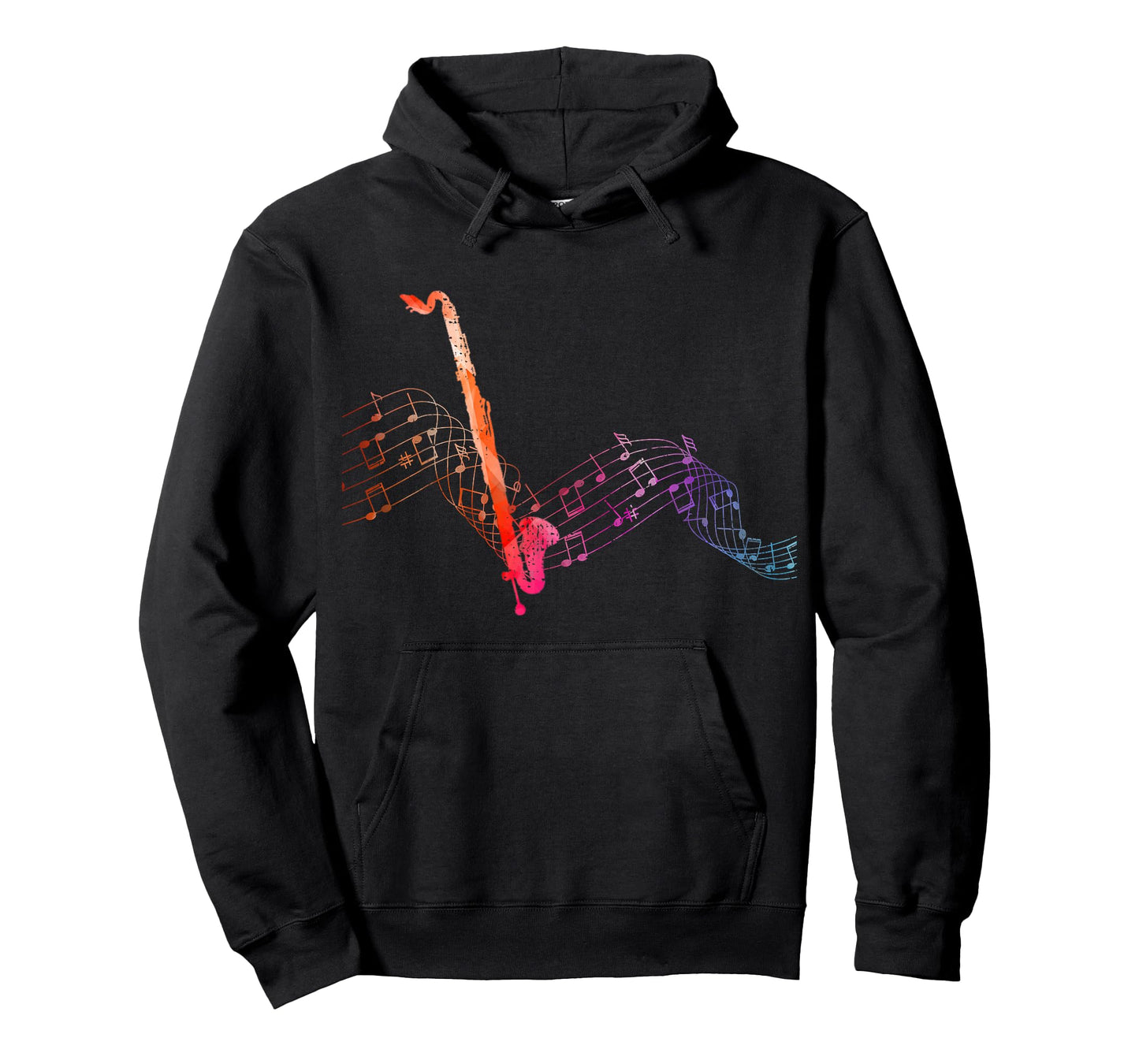 Colorful Bass Clarinet on Music Sheet Contrabass Clarinetist T-Shirt