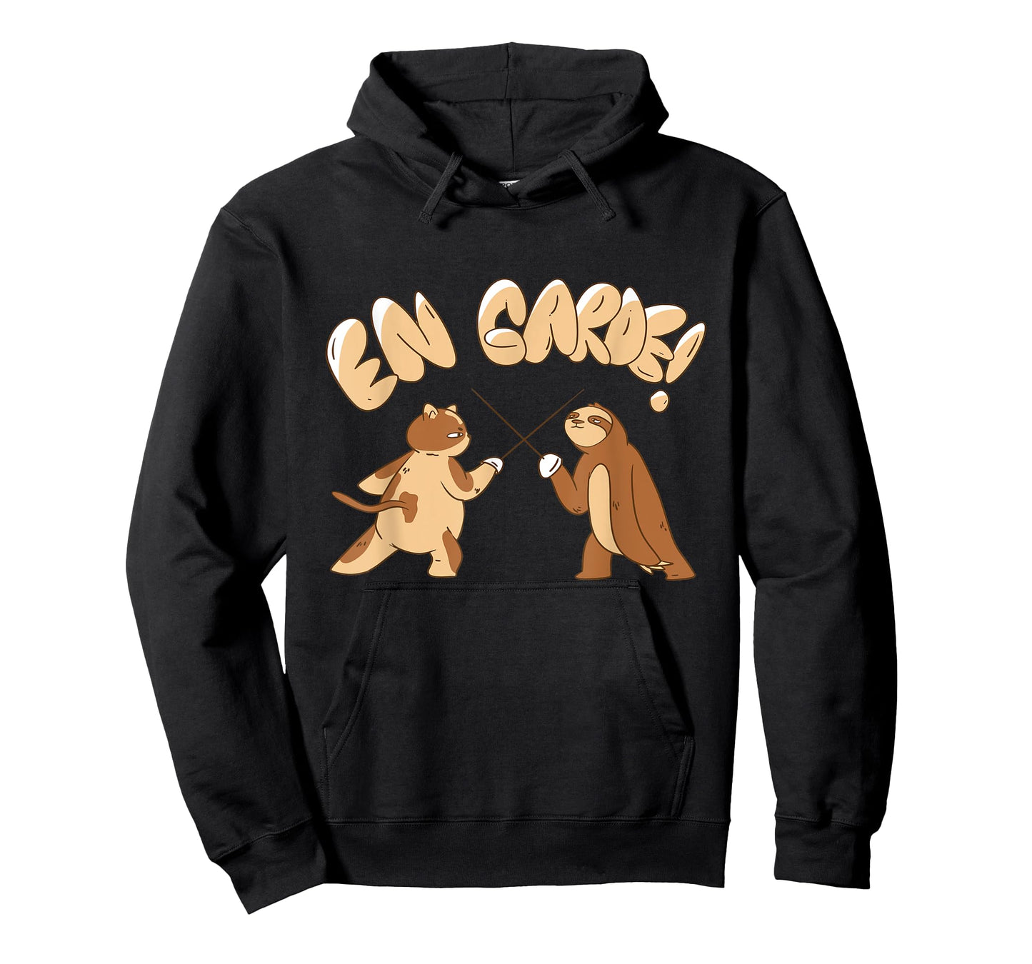 Funny Fencing En Garde Sloth Cat Epee Sabre Sword Fencer T-Shirt for Men Women Girls Kids