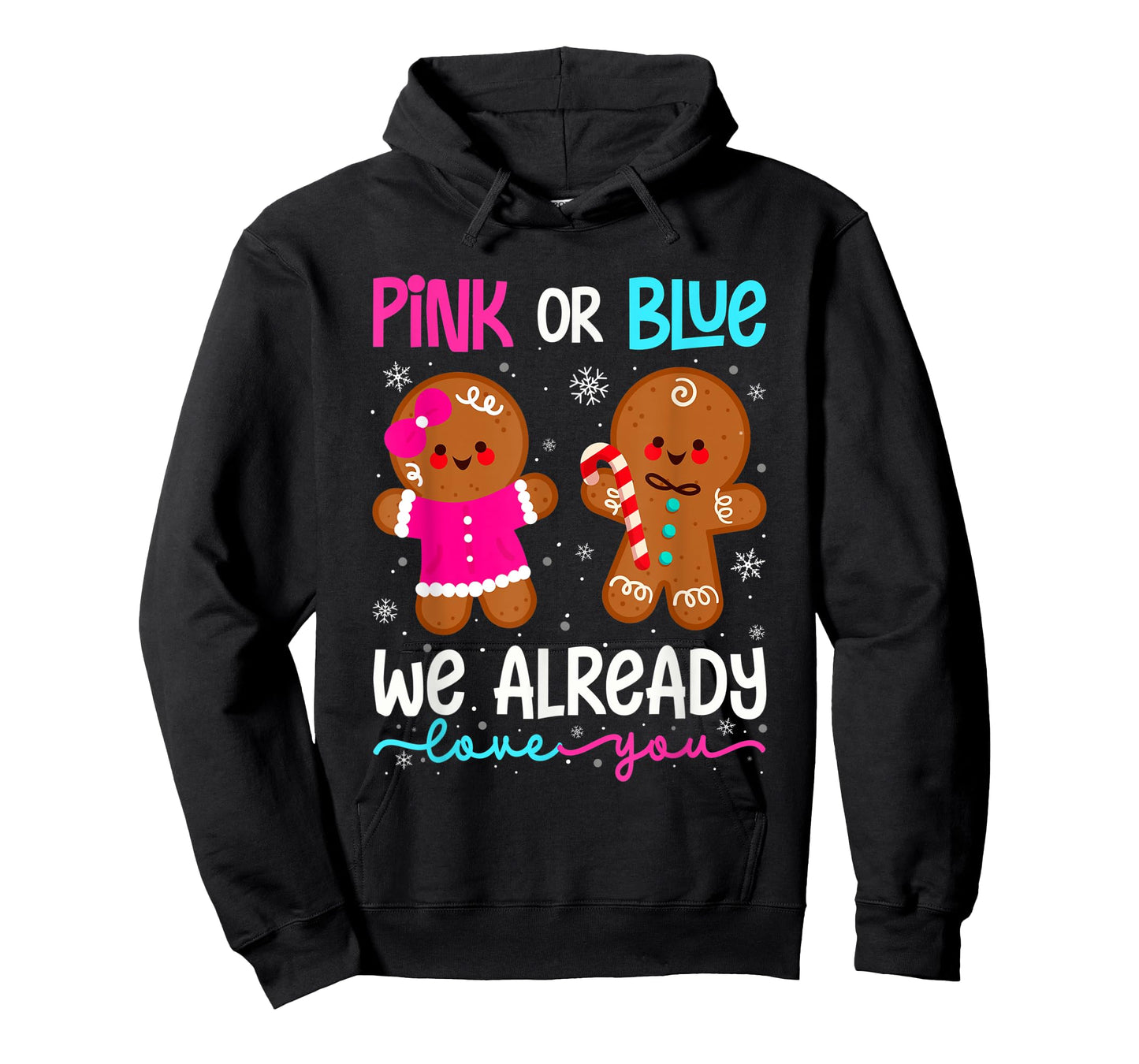 Cute Gingerbread Gender Reveal Funny Pink Or Blue Love You T-Shirt