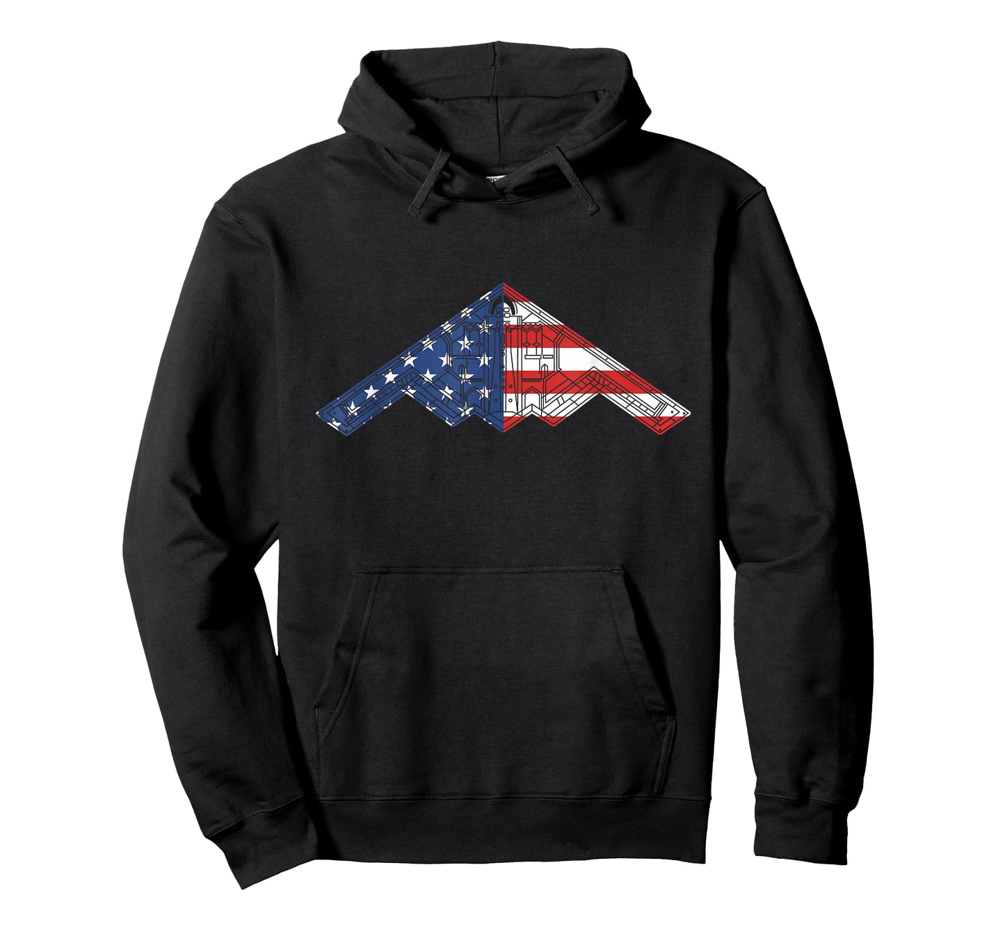 B-2 Bomber Stealth Aircraft Schematic American Flag B2 T-Shirt
