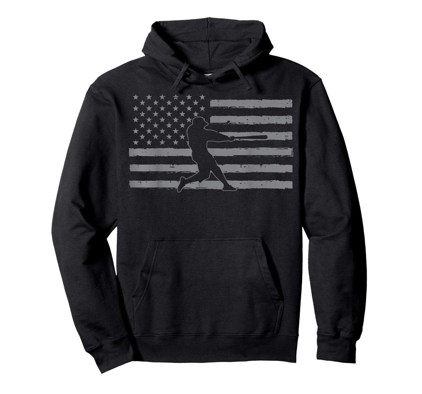 Baseball Batter American Flag USA Patriotic Men Women Kids T-Shirt