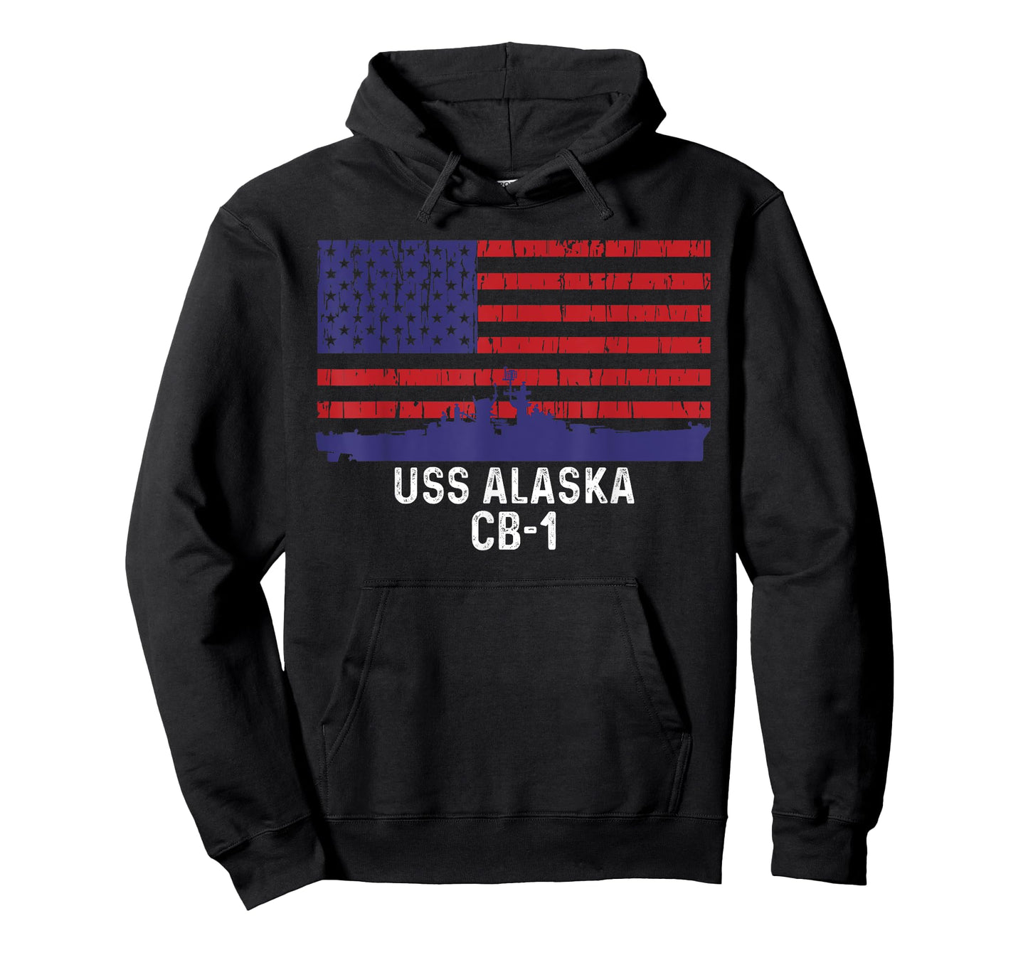 USS Alaska CB-1 Battleship Vintage American Flag T-Shirt for Women Men