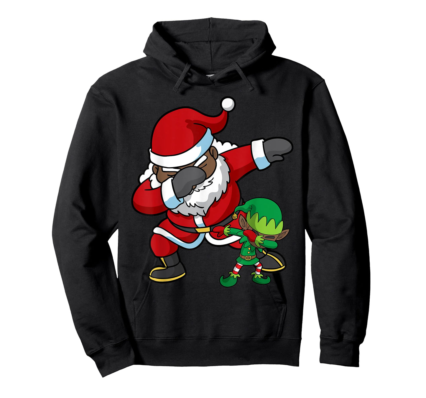 Christmas African American Dabbing Santa Claus Elf Dab Gift T-Shirt
