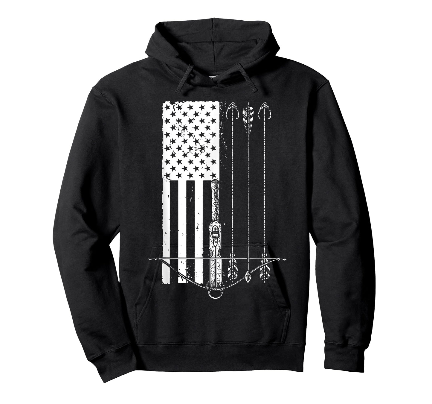 Cool Crossbow For Men Women Arrow Bow Hunting American Flag T-Shirt