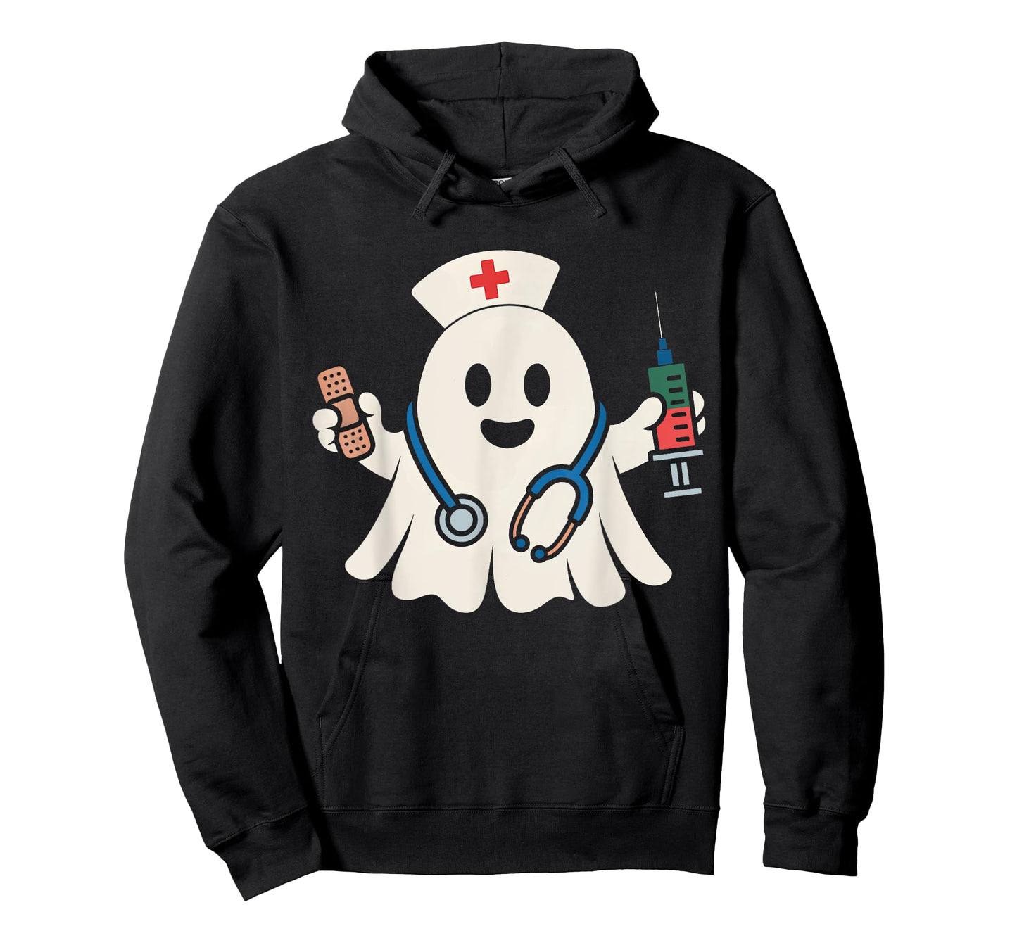 Cute Ghost Nurse Women Scrub Top Nursing Halloween Costume T-Shirt
