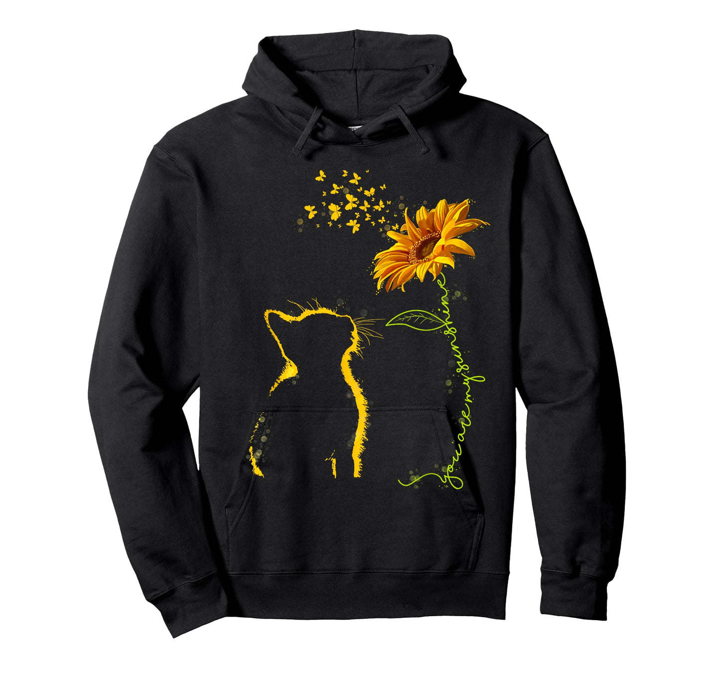 Sitting Yellow Kitten Sunflower Fragrance Butterfly T-Shirt Small