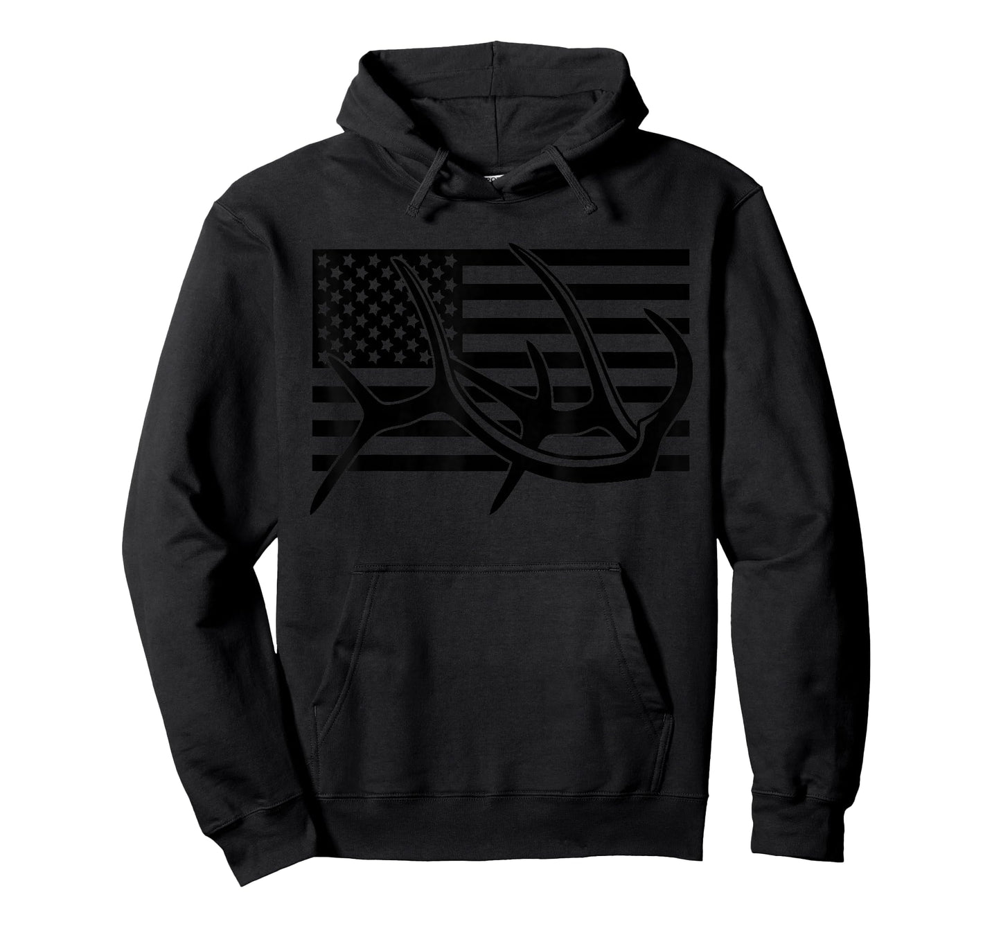 BASBO American Flag Outdoor Antlers Elk Deer T-Shirt