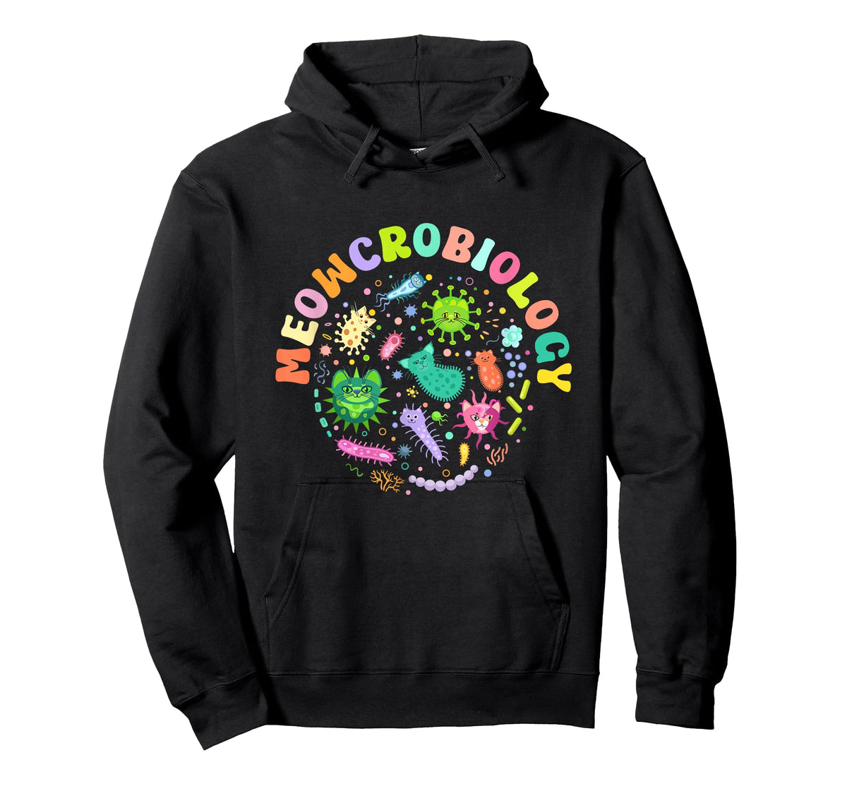 Meowcrobiology Funny Cats Microbiology Science Teacher T-Shirt