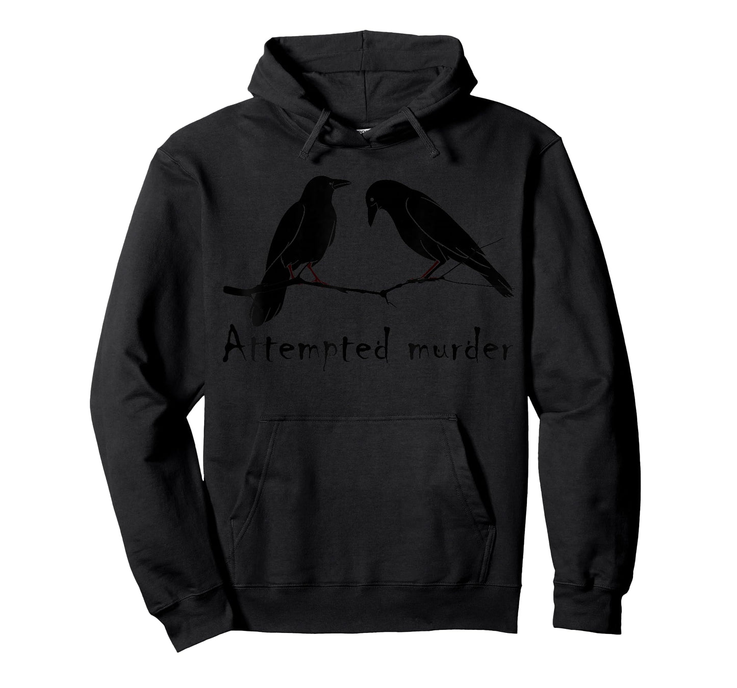 Attempted Murder Two Crows Bird on Branch Funny Literary Pun T-Shirt