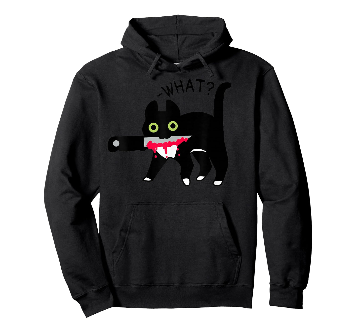Cat What? Murderous Tuxedo Cat with Knife Halloween Costume T-Shirt
