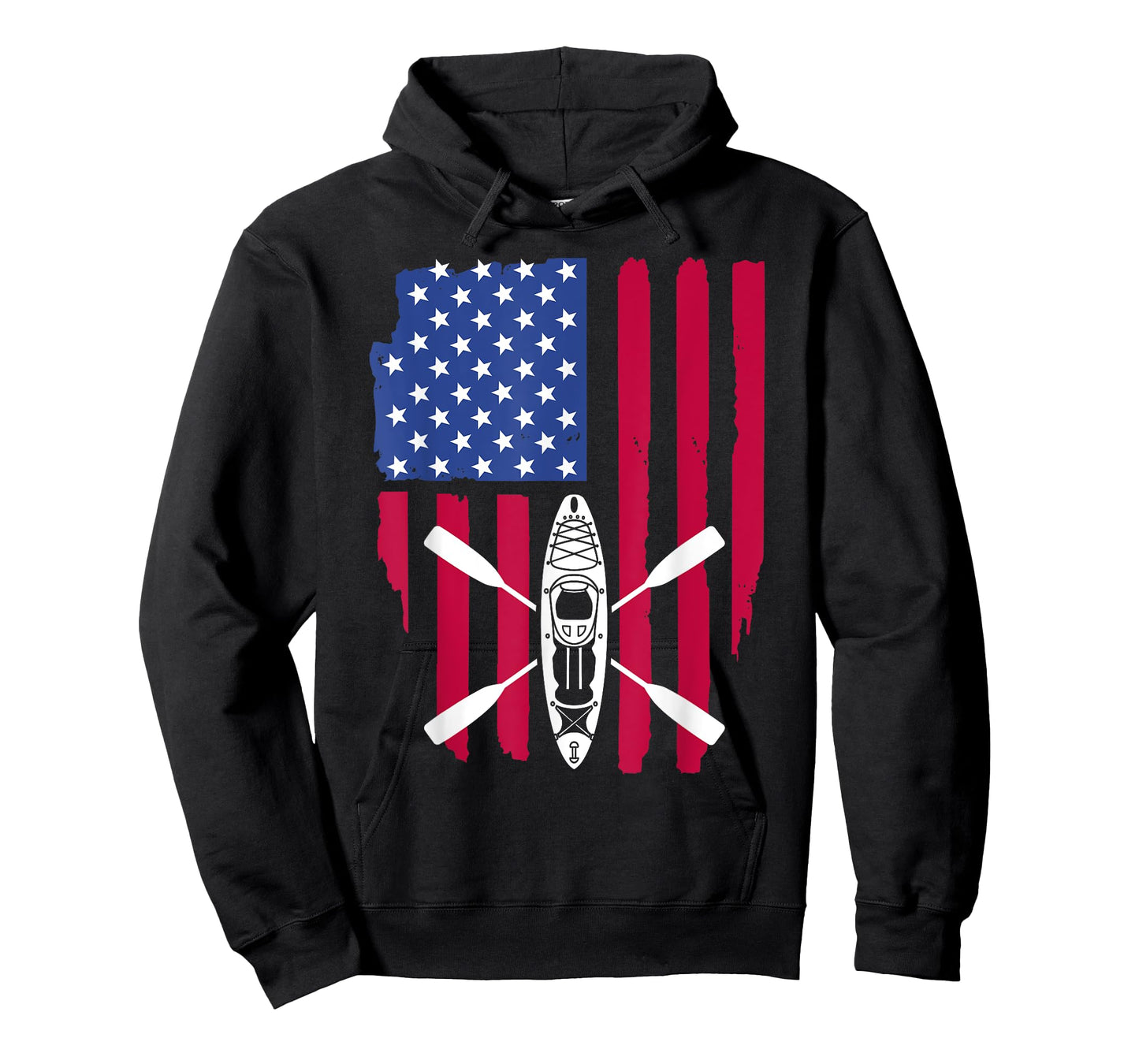 Cool Kayaking For Men Women Kayak Fishing USA American Flag T-Shirt