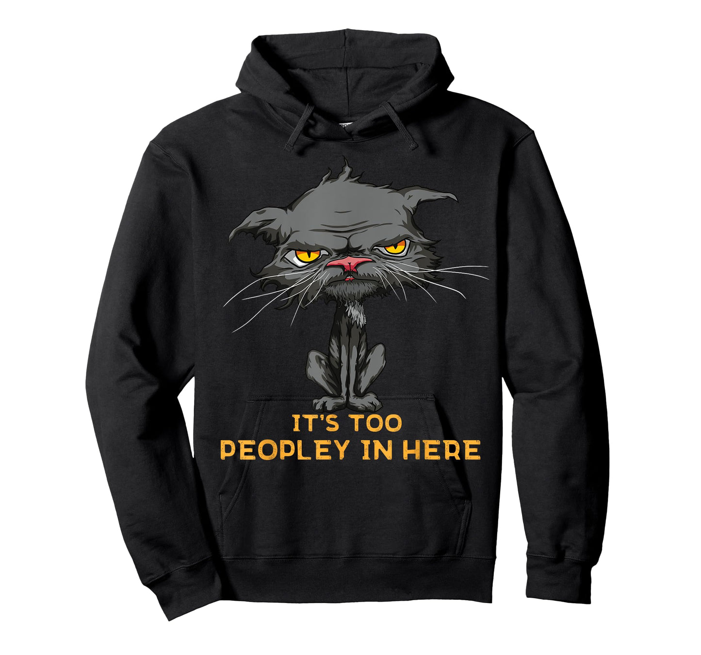 It's Too Peopley In Here Bored Cat Funny Introvert Angry Cat T-Shirt for Men Women Kids