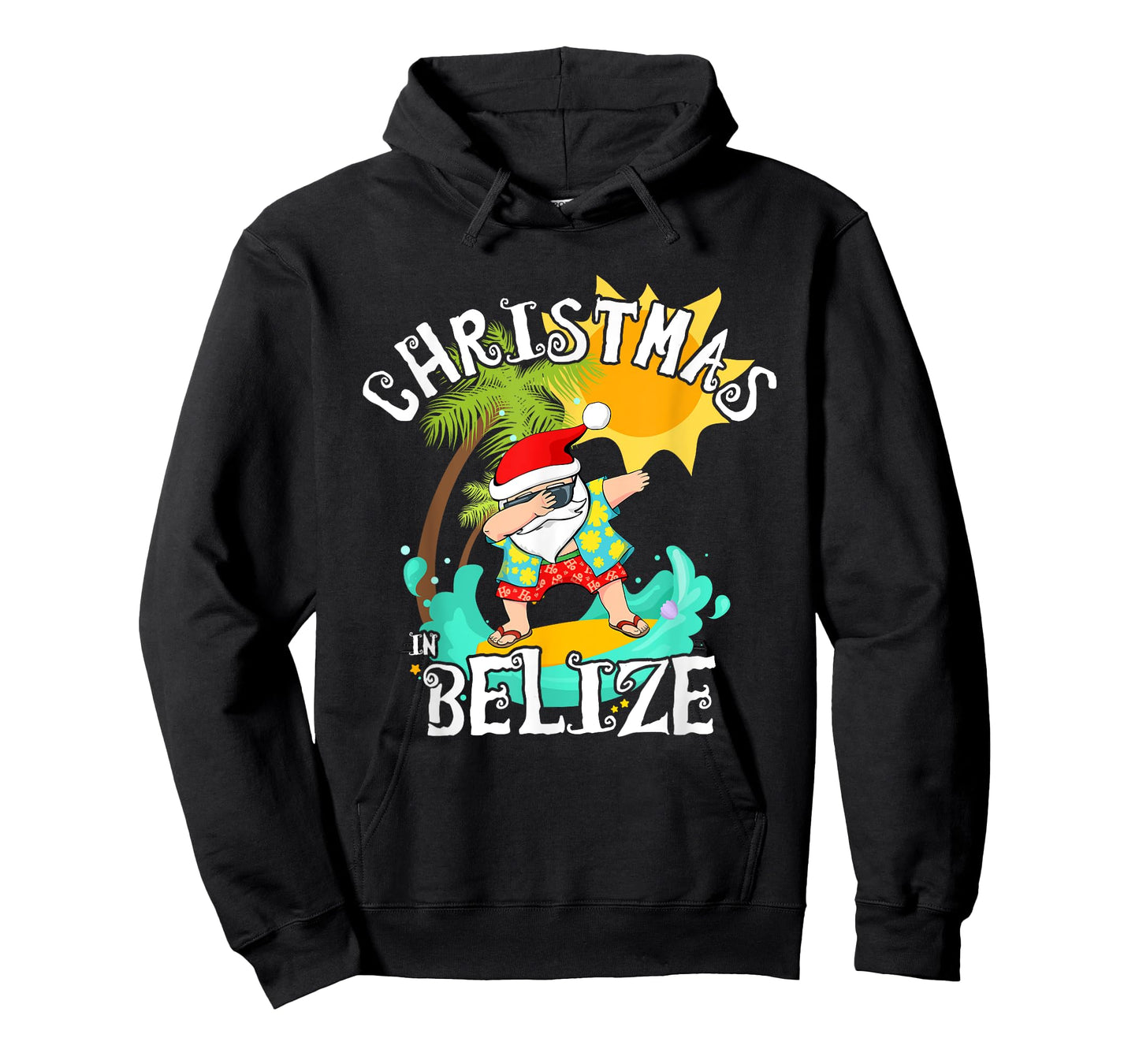 Christmas in Belize Dabbing Santa Family Vacation T-Shirt