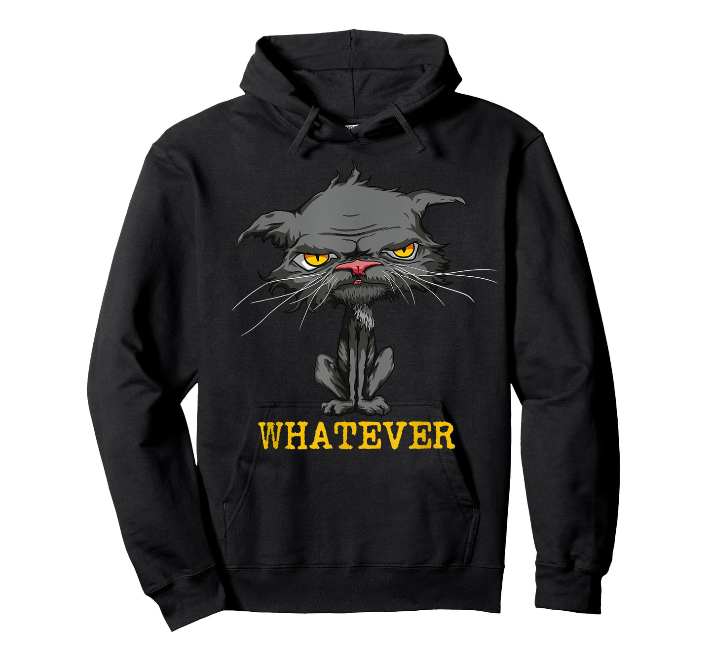 Whatever Angry Cat Funny Sarcastic Bored Cat Lovers Meh Men Women Kids T-Shirt