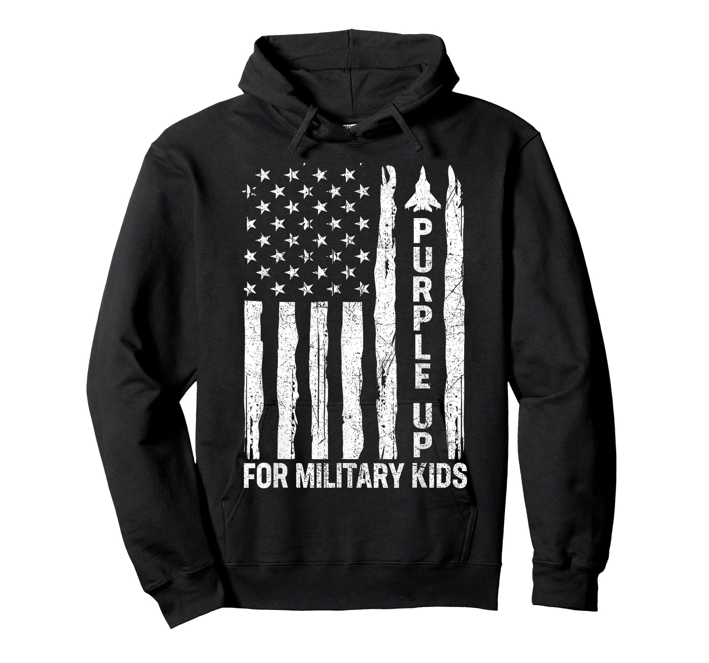 Purple Up For Military Kids Military Child Month USA Flag T-Shirt