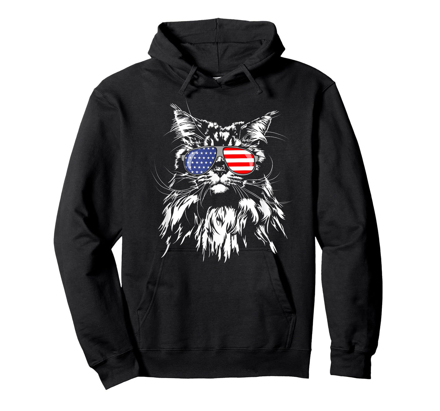Funny Proud Maine Coon American Flag cat T-Shirt Shirt Tee T-Shirt