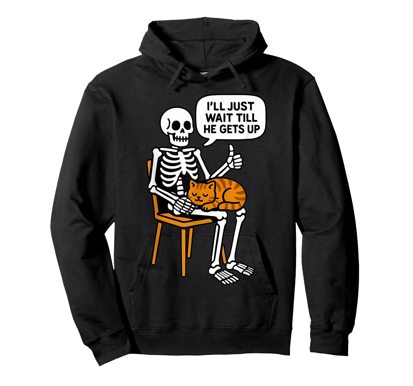 Skeleton Cat Meme Men Women Kids Funny Halloween T-Shirt