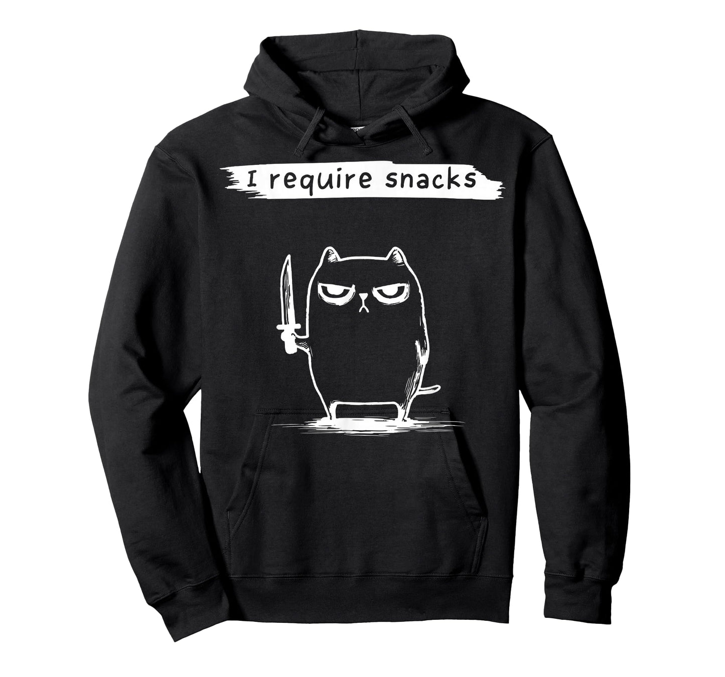 Funny Cat Meme I Require Snacks Design Men Women Kids T-Shirt
