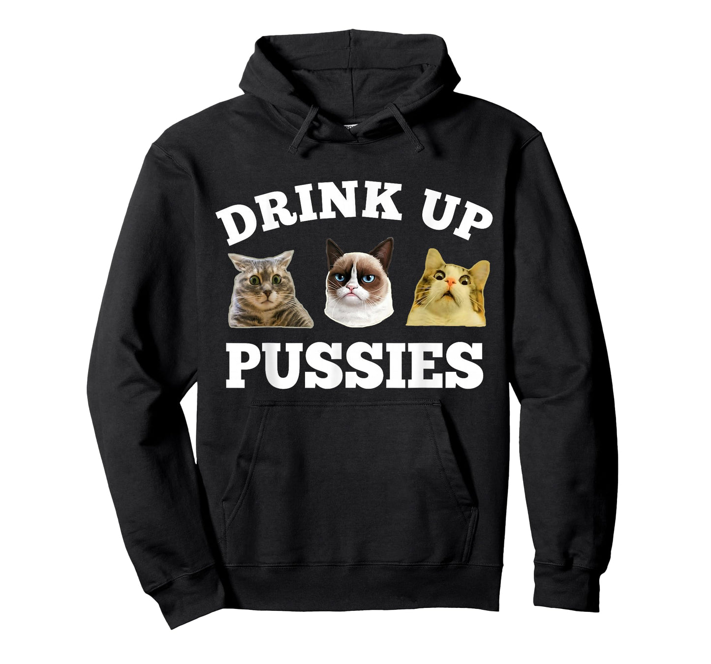 Drink Up Pussies Funny Cat Dad Drinking Adult Humor Saying T-Shirt