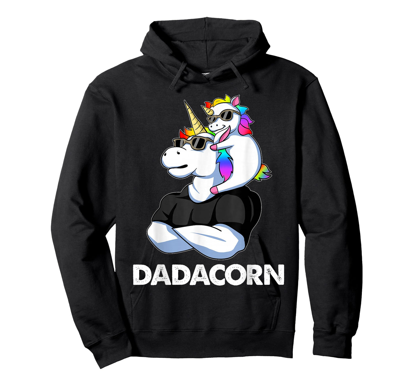 Dadacorn - Unicorn Dad and Baby Christmas Papa Father's Day T-Shirt Small