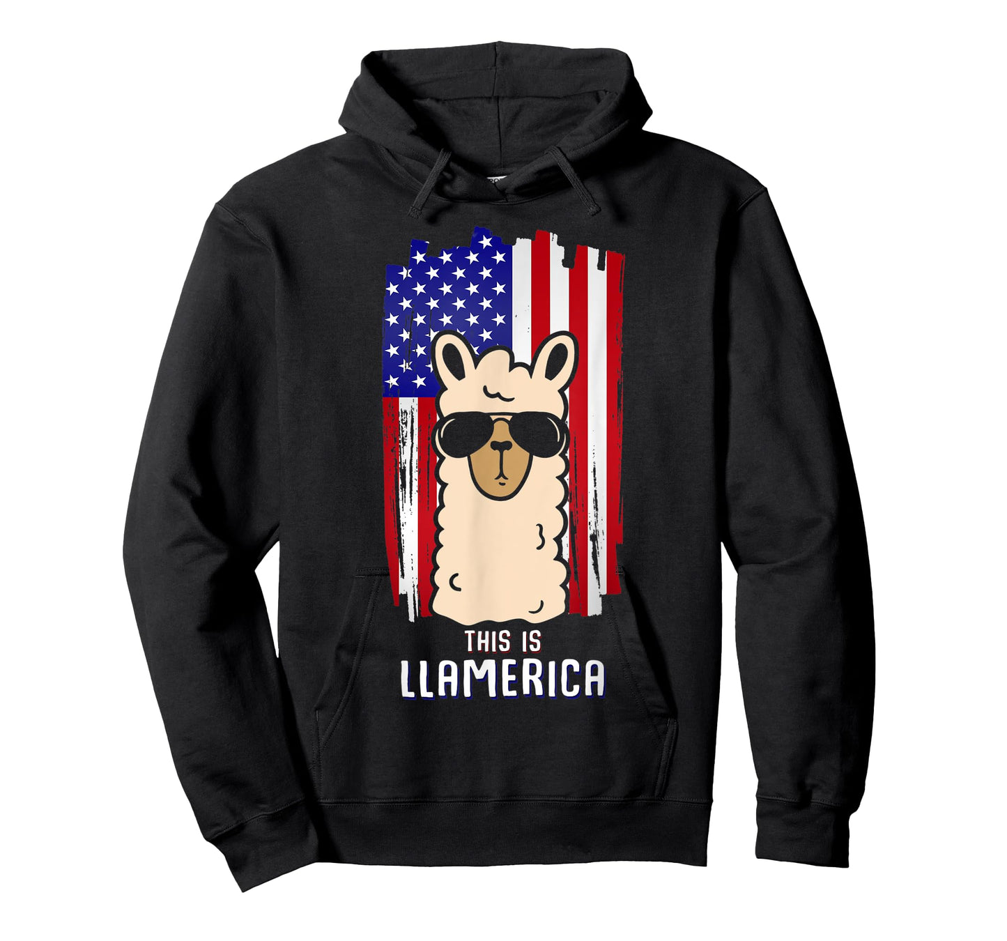 Llama Alpaca Llamerica 4th of July Llama Sunglasses USA Flag Women Kids Men T-Shirt