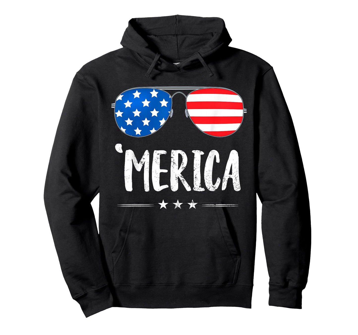 Merica Sunglasses 4th of July Boys Girls USA Flag Patriotic T-Shirt