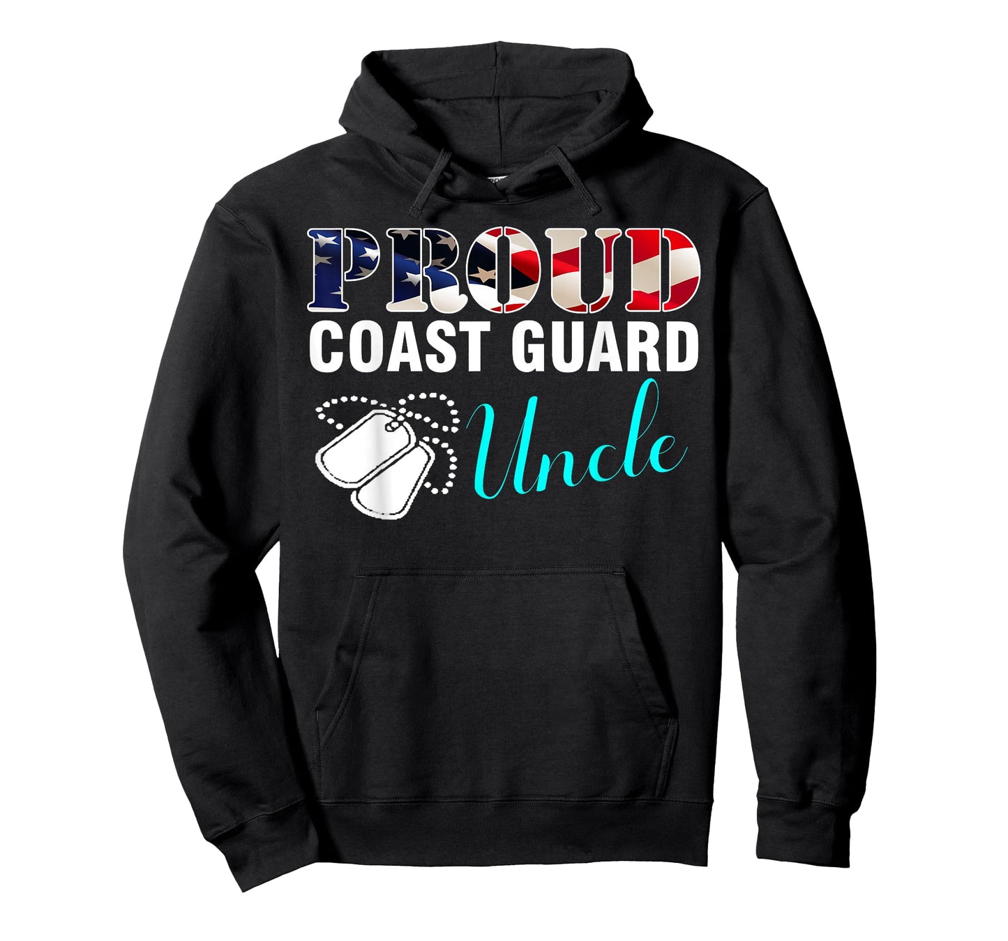 Vintage Proud Coast Guard Uncle With American Flag Gift T-Shirt