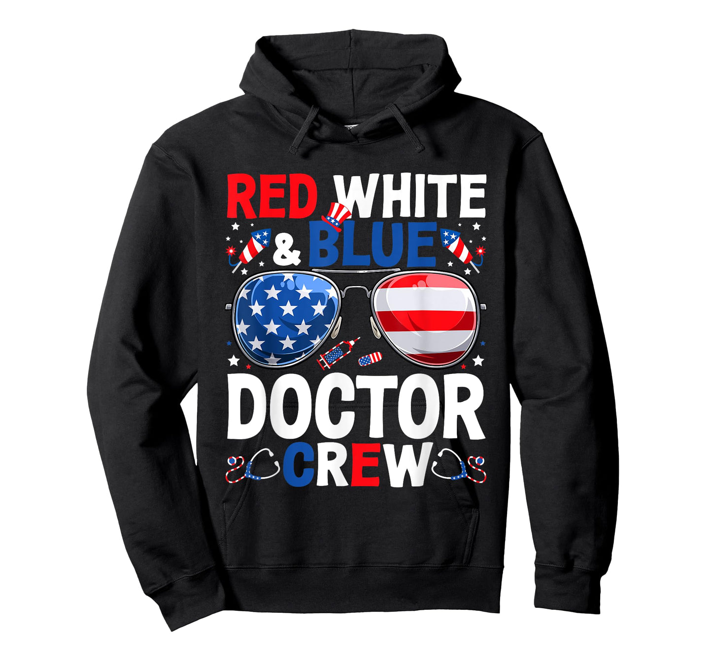 4th Of July Red White & Blue Doctor Crew American Flag Women Men T-Shirt