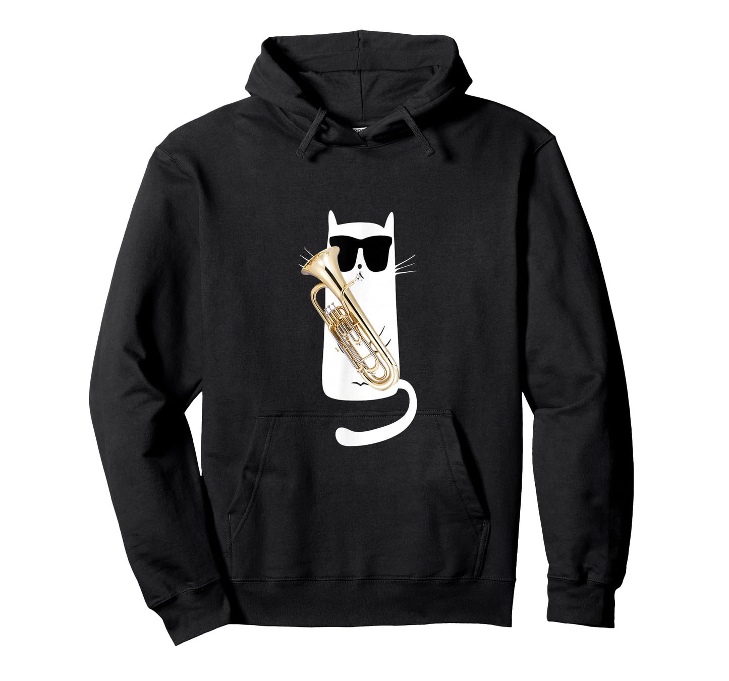 Funny Cat Wearing Sunglasses Playing Tuba T-Shirt