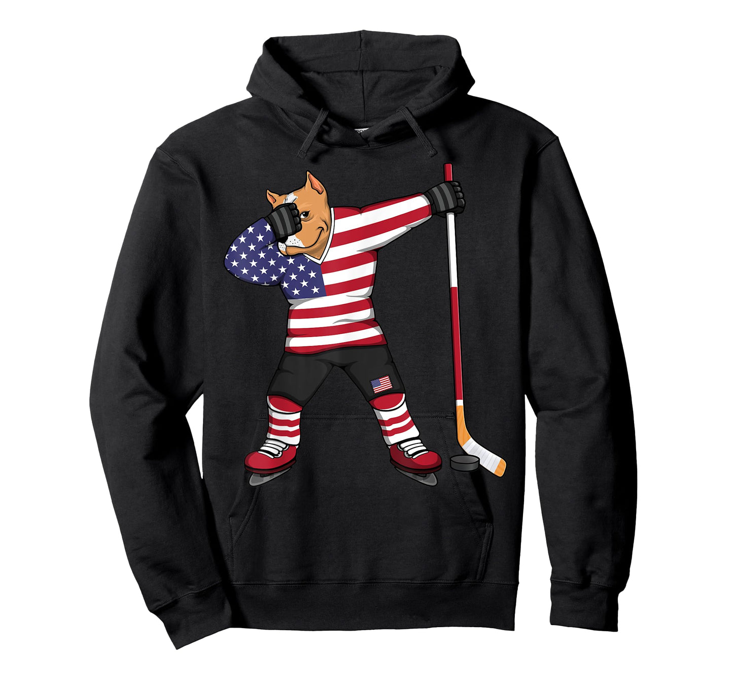 Dabbing Pitbull America Ice Hockey Fans Jersey USA Flag T-Shirt for Women Kids Men